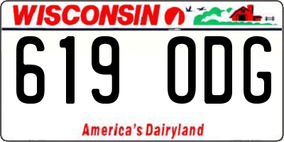 WI license plate 619ODG