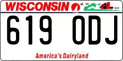 WI license plate 619ODJ