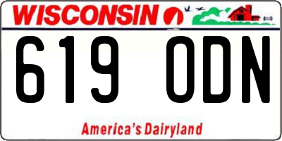 WI license plate 619ODN