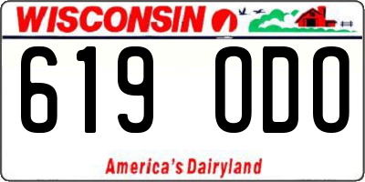WI license plate 619ODO