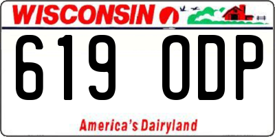 WI license plate 619ODP