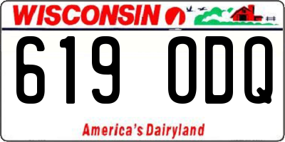 WI license plate 619ODQ