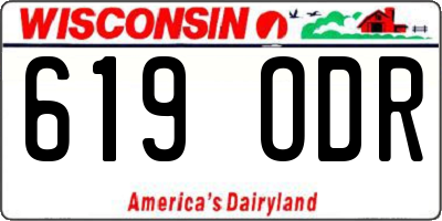 WI license plate 619ODR