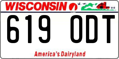 WI license plate 619ODT