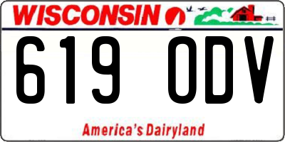 WI license plate 619ODV