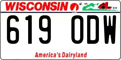WI license plate 619ODW