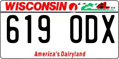 WI license plate 619ODX