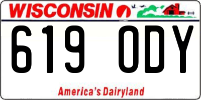 WI license plate 619ODY