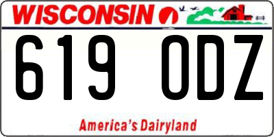 WI license plate 619ODZ