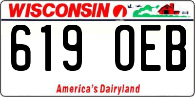 WI license plate 619OEB