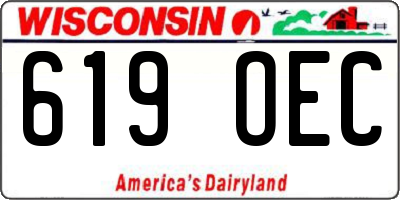 WI license plate 619OEC