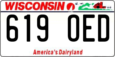 WI license plate 619OED