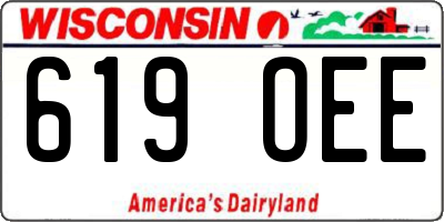 WI license plate 619OEE