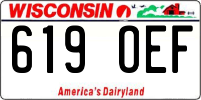 WI license plate 619OEF