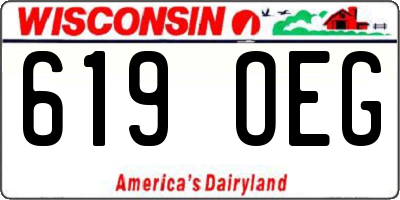 WI license plate 619OEG