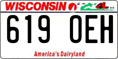 WI license plate 619OEH