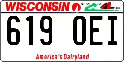 WI license plate 619OEI