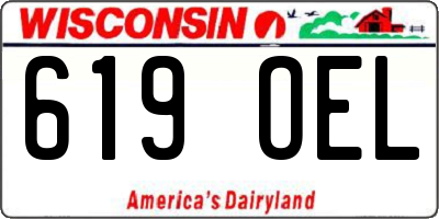 WI license plate 619OEL