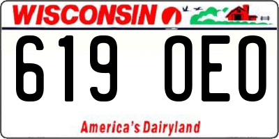 WI license plate 619OEO