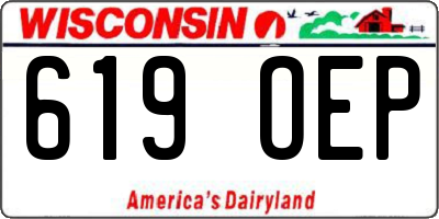WI license plate 619OEP