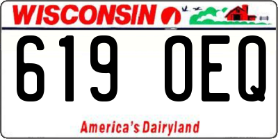 WI license plate 619OEQ