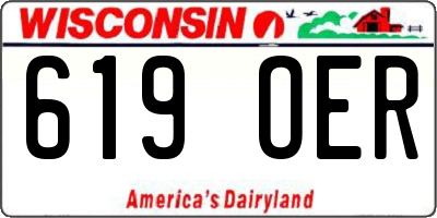 WI license plate 619OER