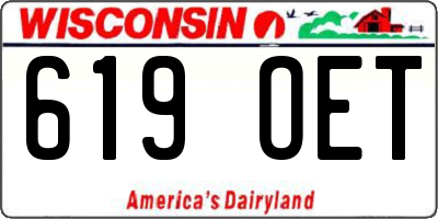 WI license plate 619OET