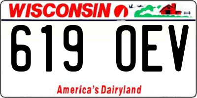 WI license plate 619OEV