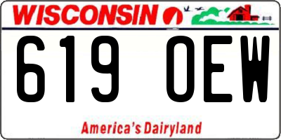 WI license plate 619OEW