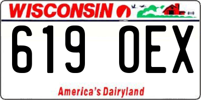 WI license plate 619OEX