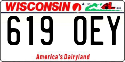 WI license plate 619OEY