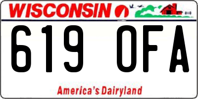 WI license plate 619OFA