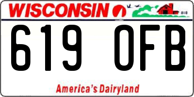 WI license plate 619OFB