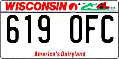 WI license plate 619OFC