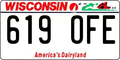 WI license plate 619OFE
