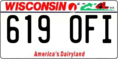 WI license plate 619OFI