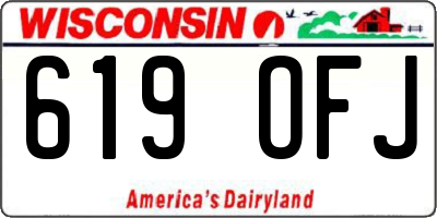 WI license plate 619OFJ