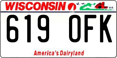 WI license plate 619OFK