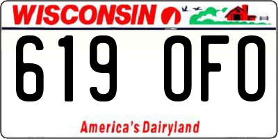 WI license plate 619OFO