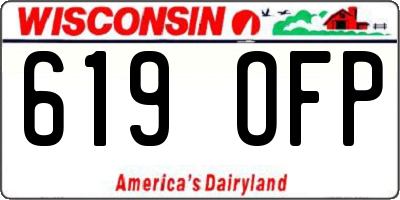 WI license plate 619OFP