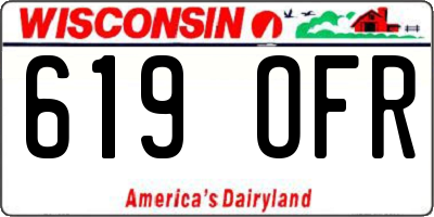 WI license plate 619OFR