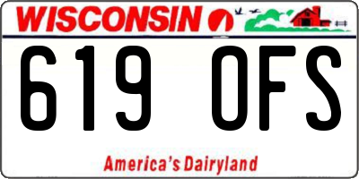 WI license plate 619OFS