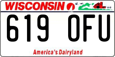 WI license plate 619OFU
