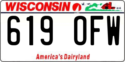 WI license plate 619OFW