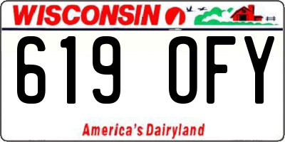WI license plate 619OFY