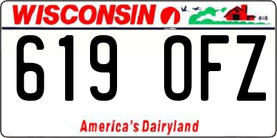 WI license plate 619OFZ