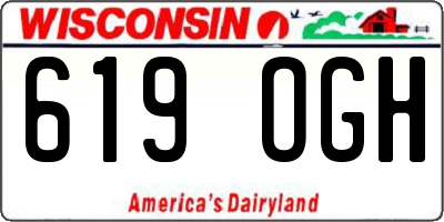 WI license plate 619OGH