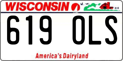 WI license plate 619OLS