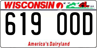 WI license plate 619OOD