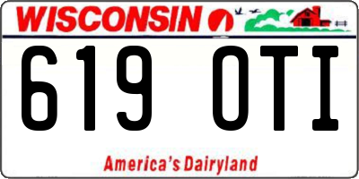 WI license plate 619OTI